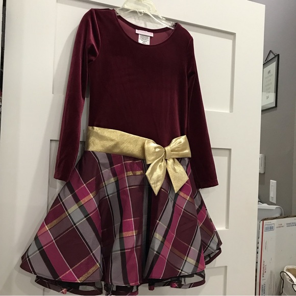 BONNIE JEAN (CHRISTMAS READY) DRESS raspberry, plaid, SPARKLE - Picture 2 of 14
